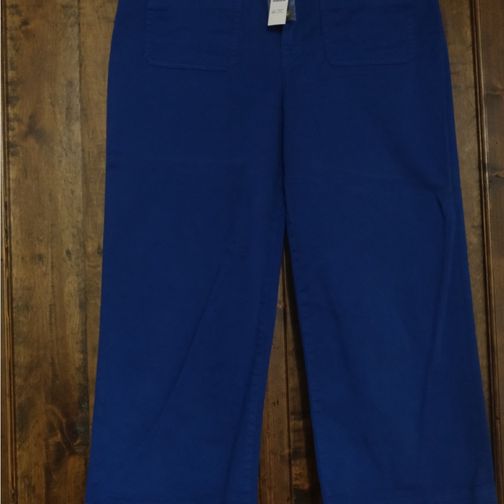 J.Crew Sailor Wide Leg Cropped Trouser Blue Wide-Leg Pants